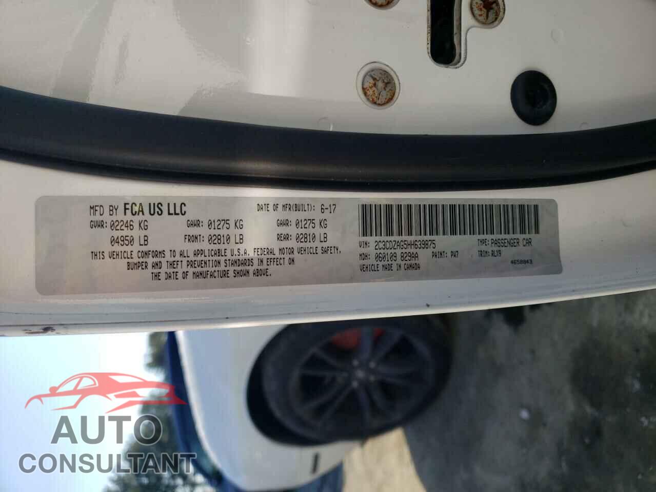 DODGE CHALLENGER 2017 - 2C3CDZAG5HH639875