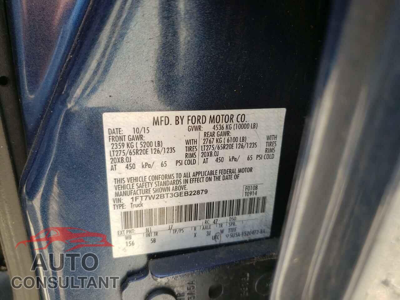 FORD F250 2016 - 1FT7W2BT3GEB22879