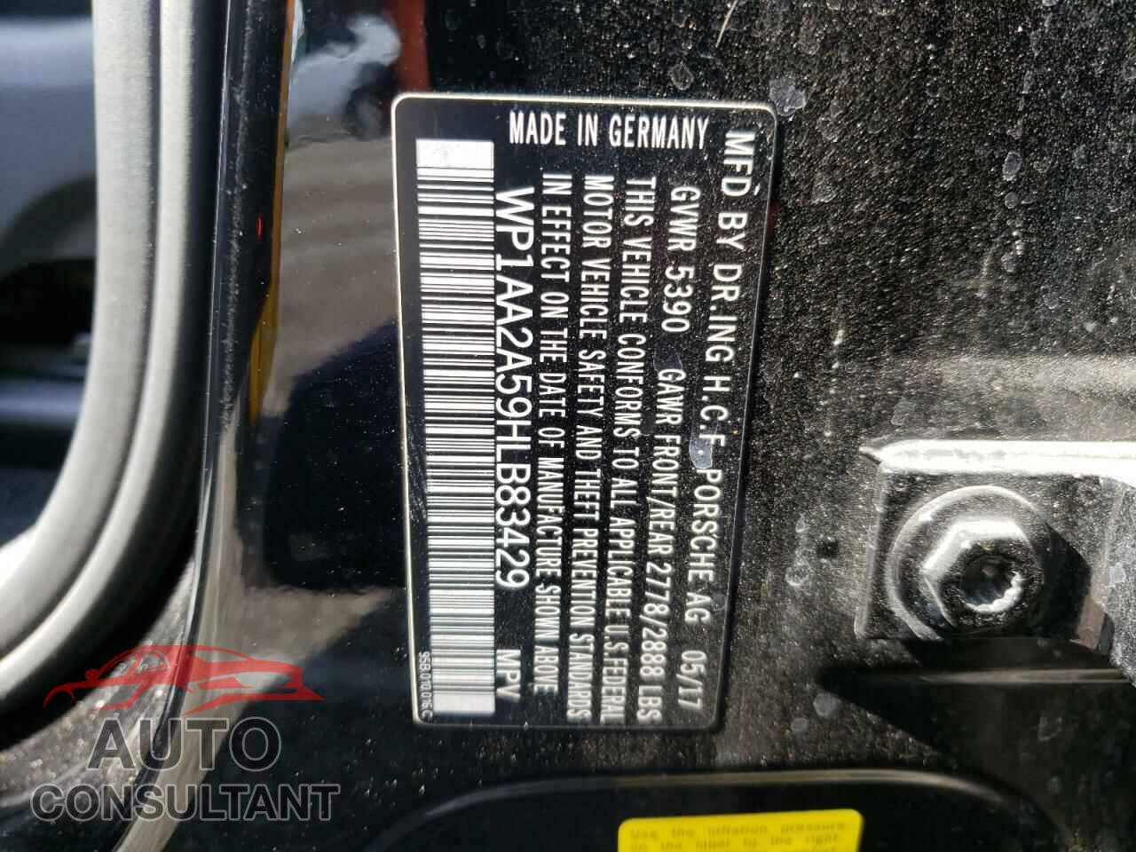 PORSCHE MACAN 2017 - WP1AA2A59HLB83429