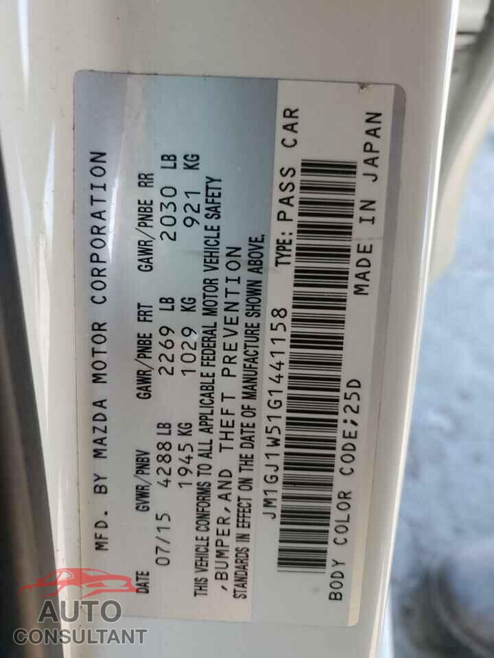 MAZDA 6 2016 - JM1GJ1W51G1441158