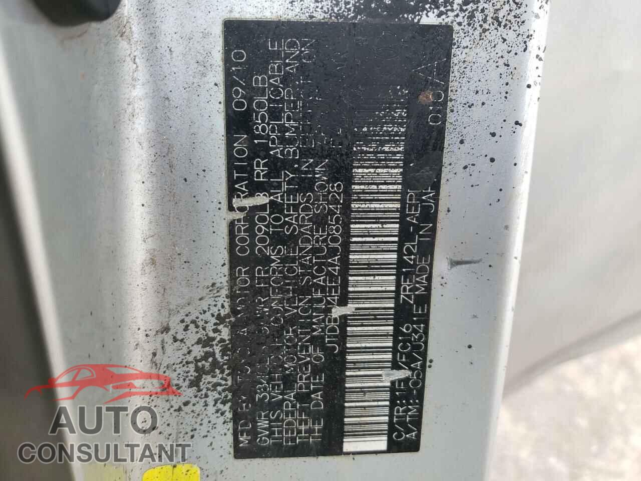 TOYOTA COROLLA 2010 - JTDBU4EE4AJ085428