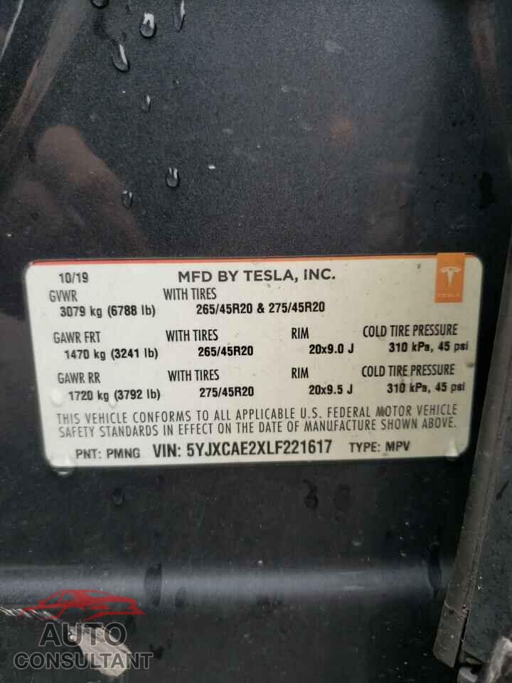 TESLA MODEL X 2020 - 5YJXCAE2XLF221617