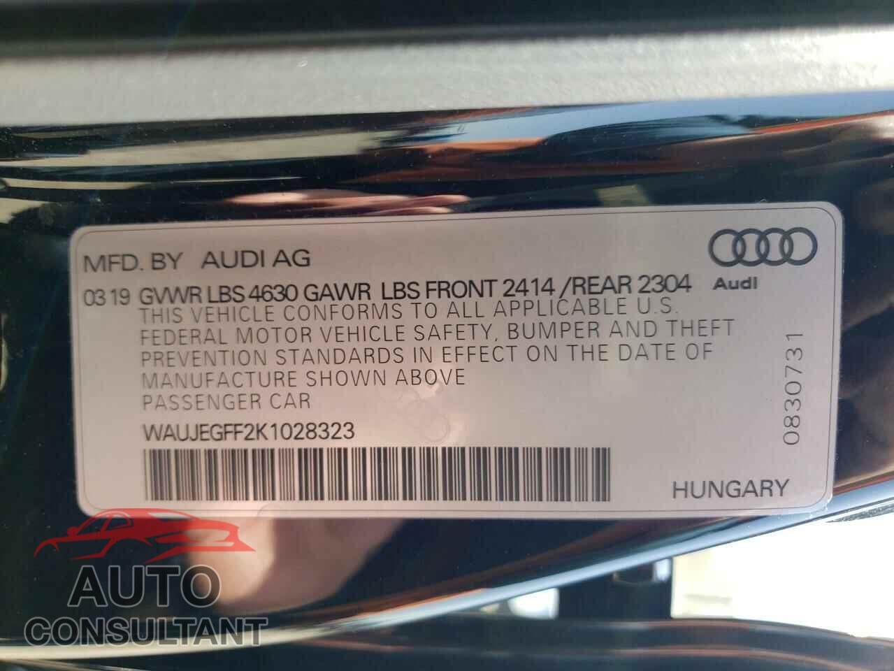 AUDI A3 2019 - WAUJEGFF2K1028323