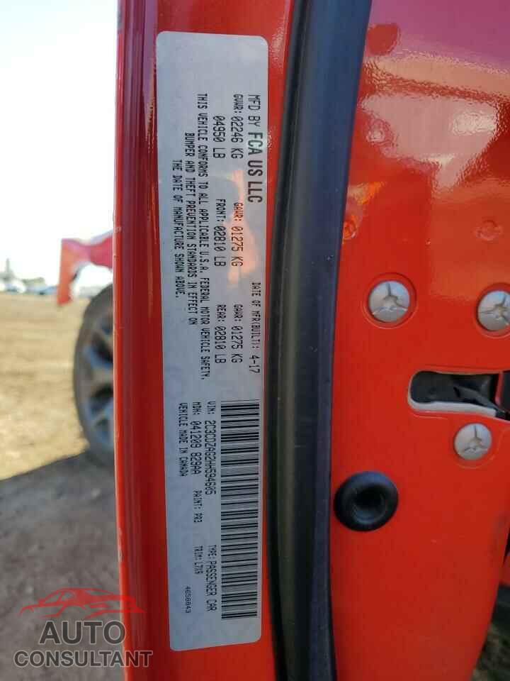 DODGE CHALLENGER 2017 - 2C3CDZAG2HH594605