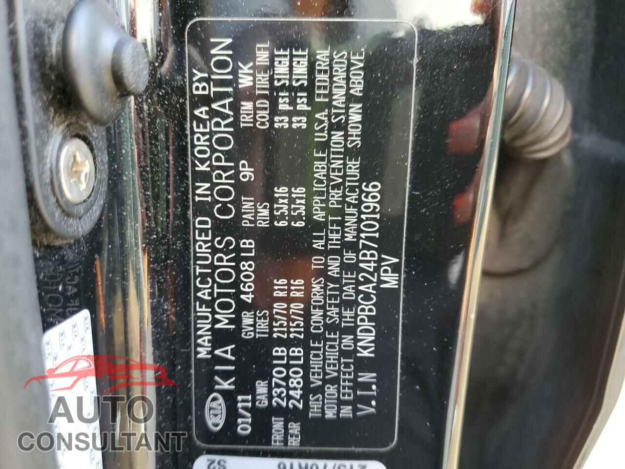 KIA SPORTAGE 2011 - KNDPBCA24B7101966
