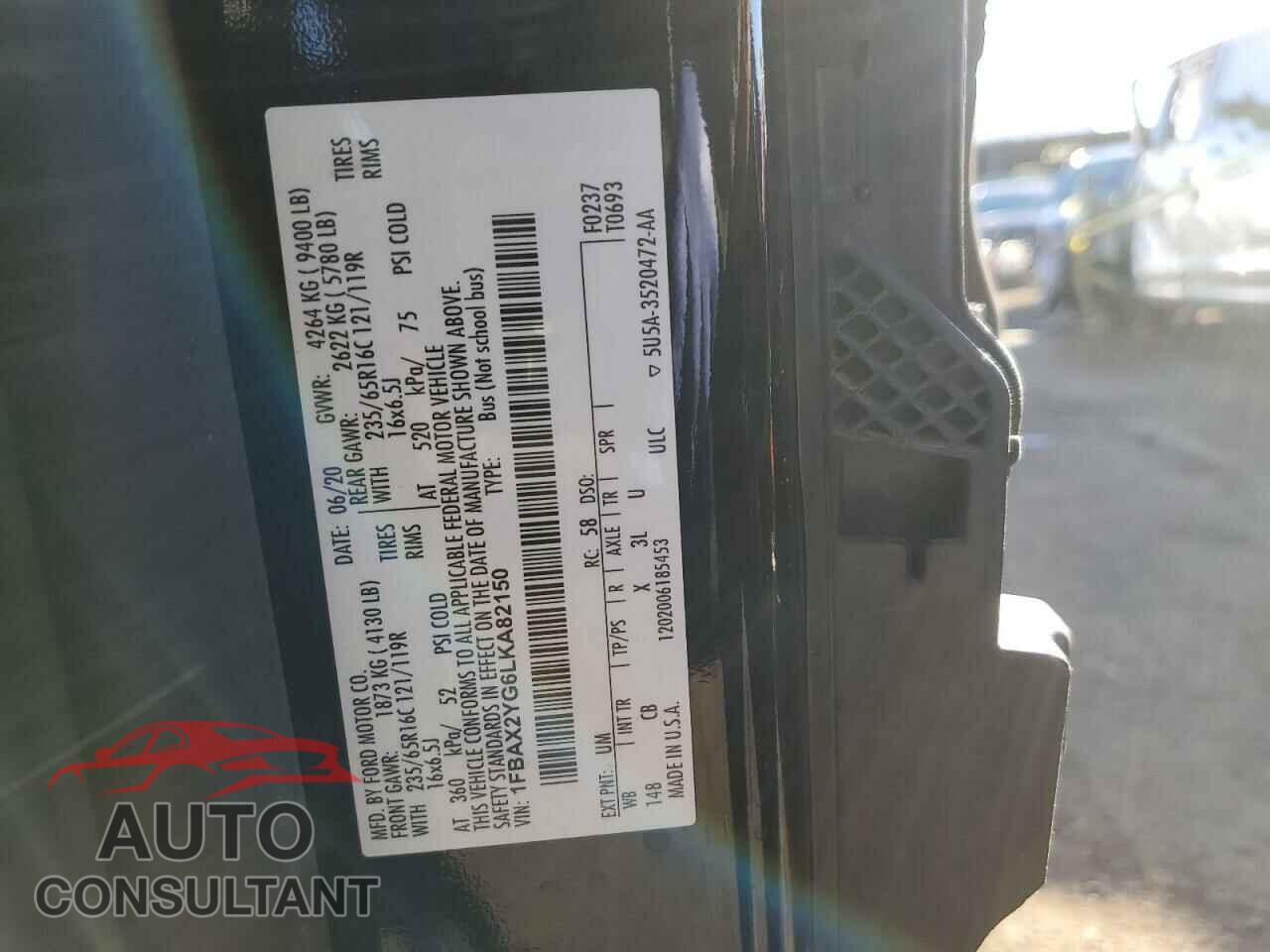 FORD TRANSIT 2020 - 1FBAX2YG6LKA82150