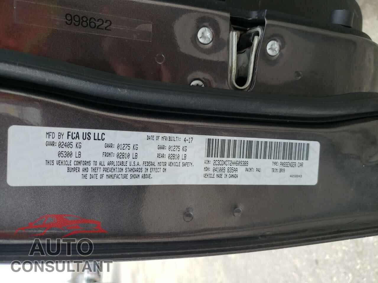 DODGE CHARGER 2017 - 2C3CDXCT2HH609389