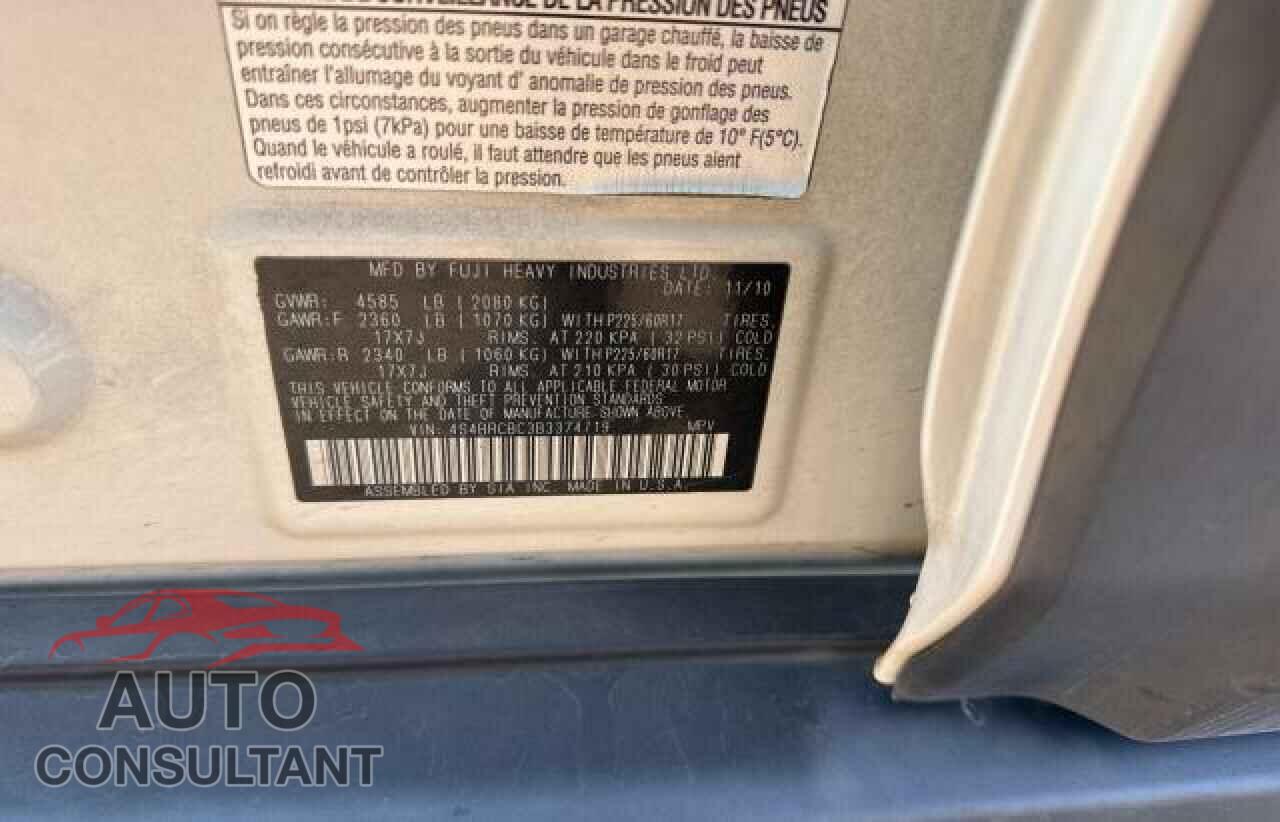 SUBARU OUTBACK 2011 - 4S4BRCBC3B3374719