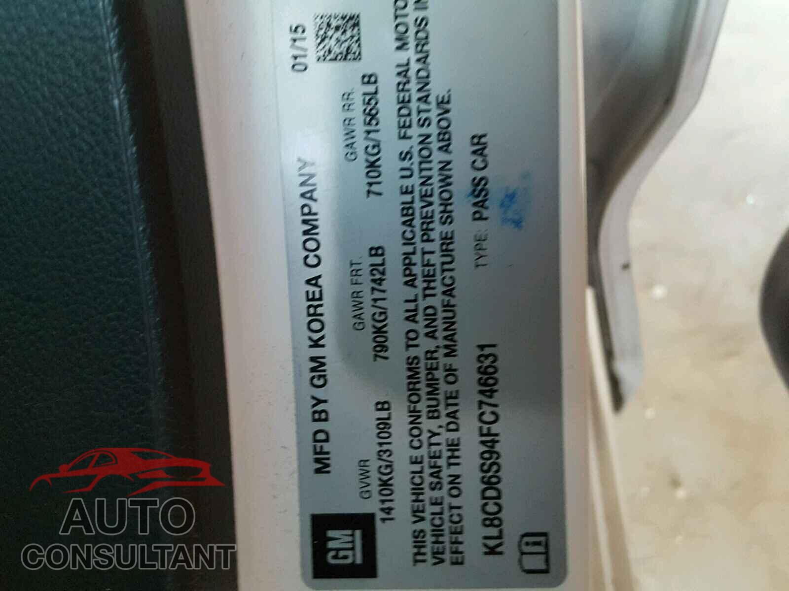 CHEVROLET SPARK 2015 - KL8CD6S94FC746631