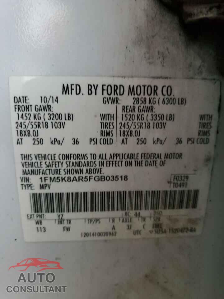 FORD EXPLORER 2015 - 1FM5K8AR5FGB03518