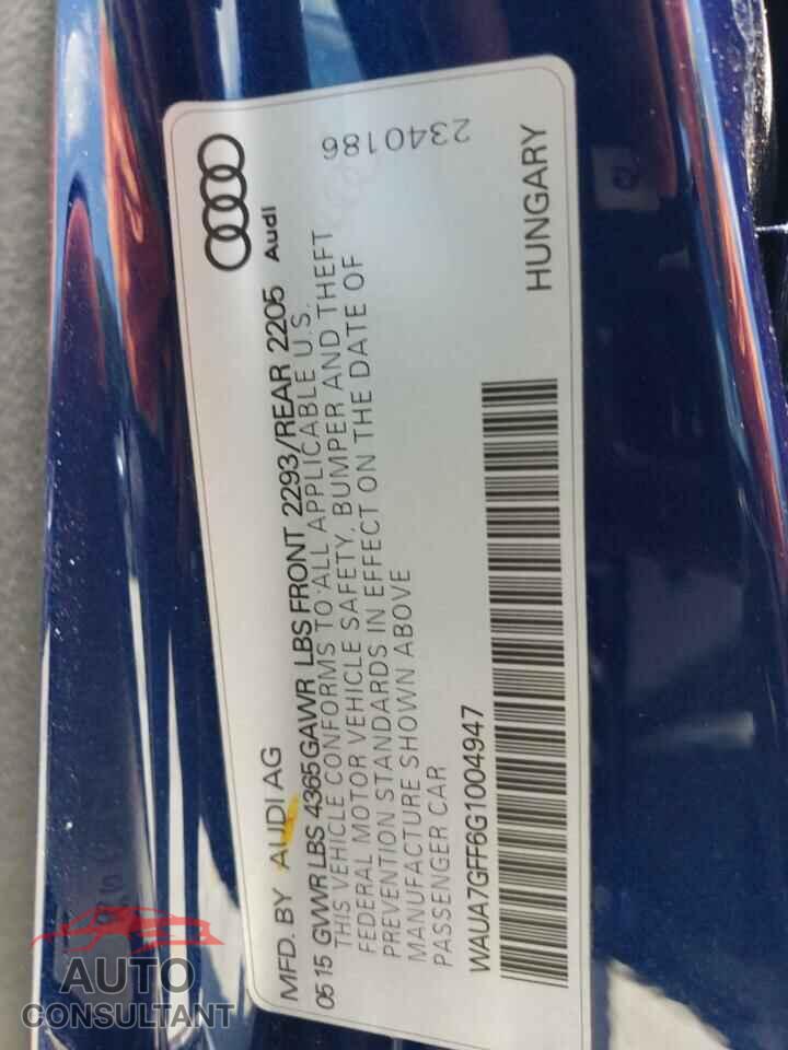 AUDI A3 2016 - WAUA7GFF6G1004947