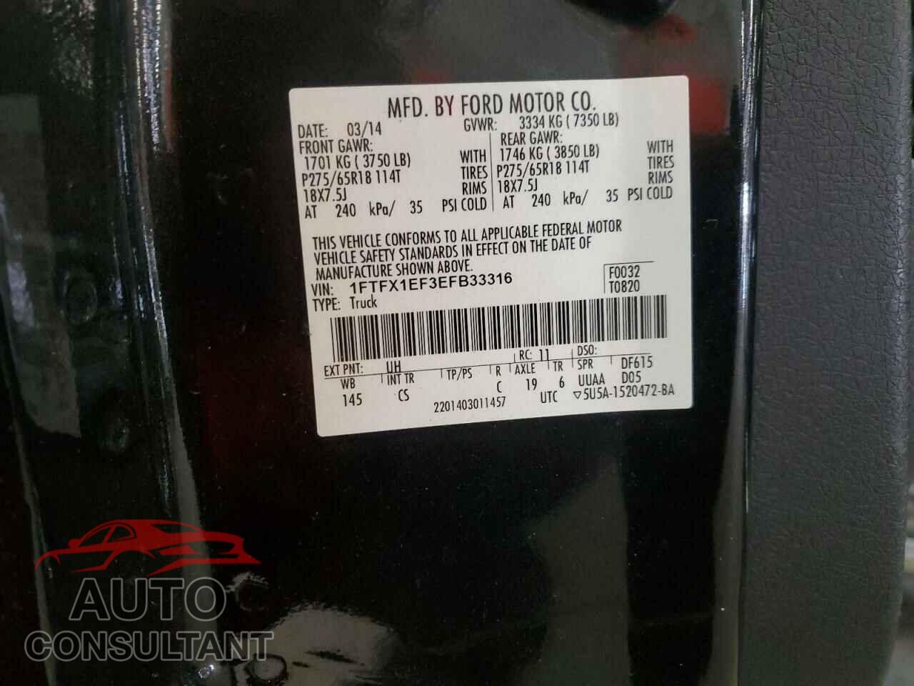 FORD F-150 2014 - 1FTFX1EF3EFB33316