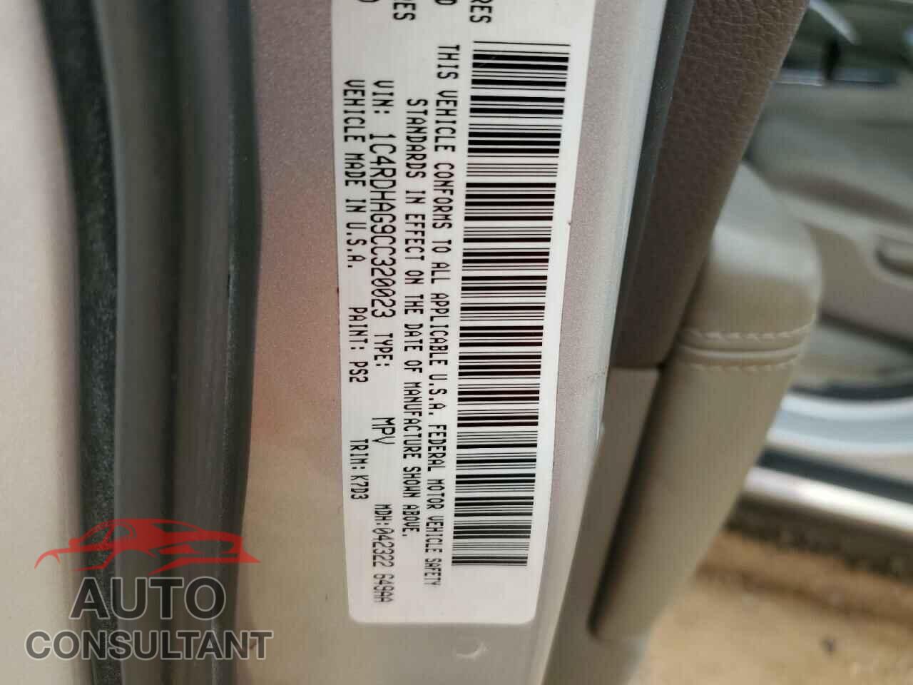 DODGE DURANGO 2012 - 1C4RDHAG9CC320023