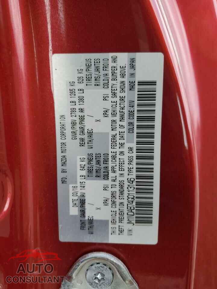 MAZDA MX5 2016 - JM1NDAB74G0113146