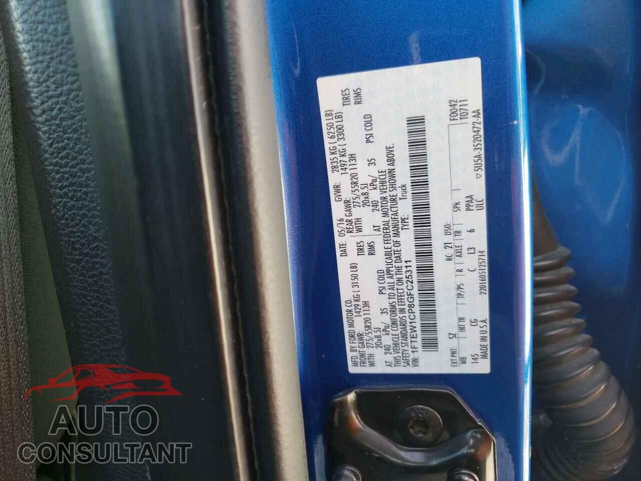FORD F-150 2016 - 1FTEW1CP8GFC25311