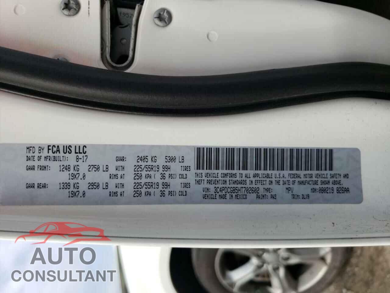 DODGE JOURNEY 2017 - 3C4PDCGB5HT702602