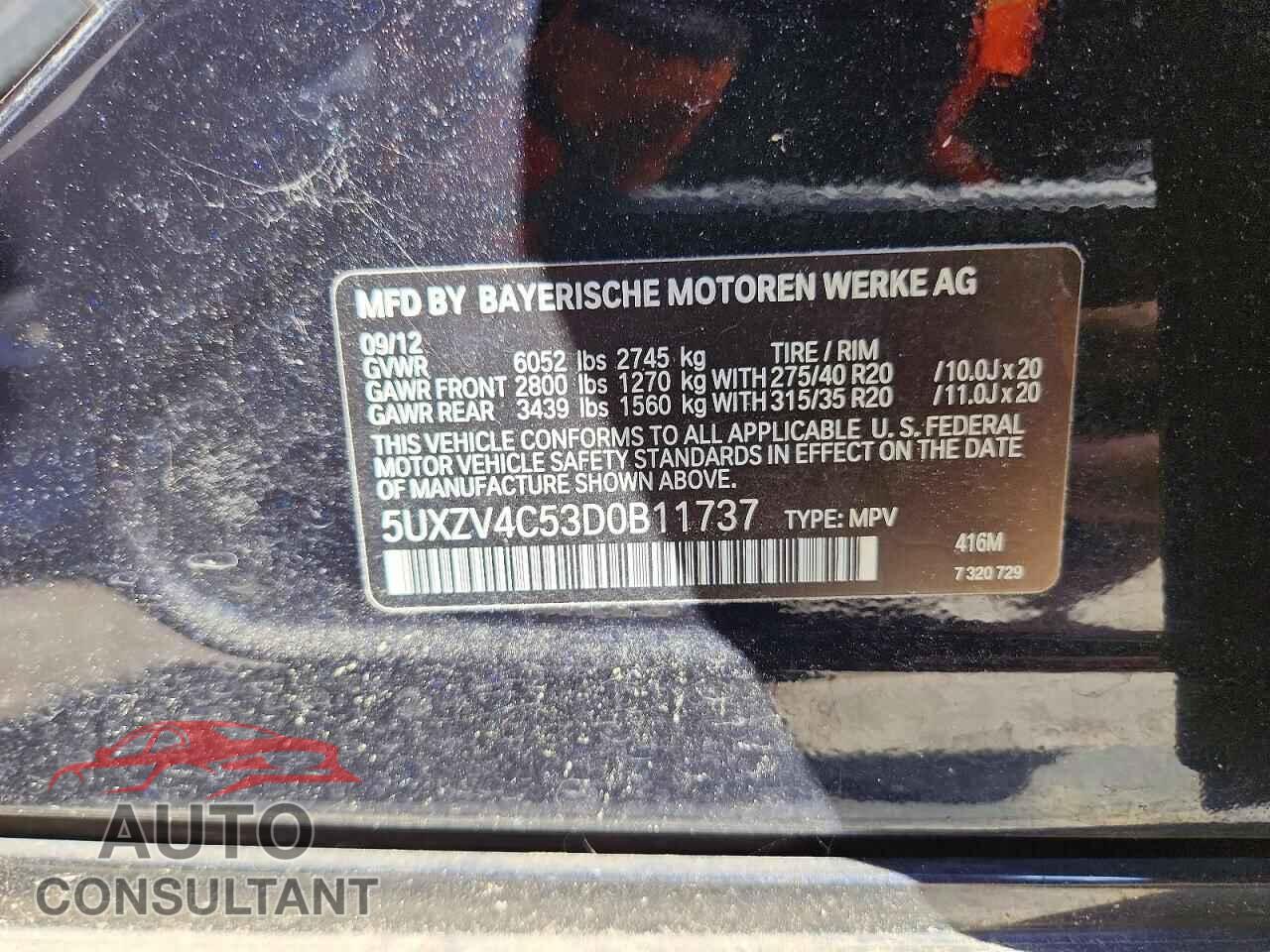 BMW X5 2013 - 5UXZV4C53D0B11737