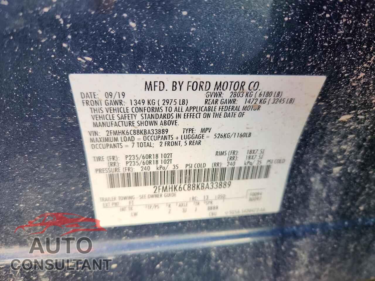 FORD FLEX 2019 - 2FMHK6C88KBA33889