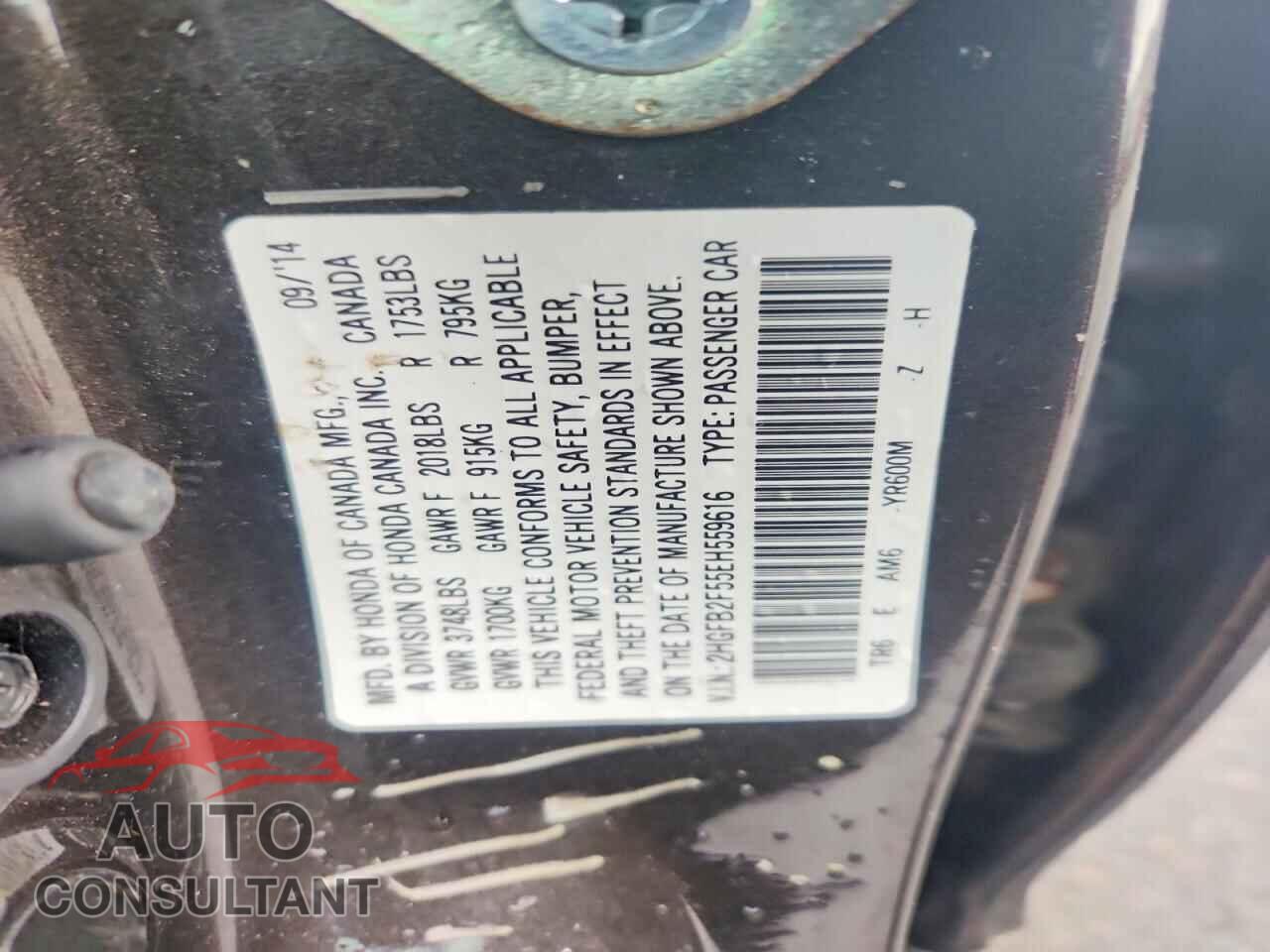 HONDA CIVIC 2014 - 2HGFB2F55EH559616
