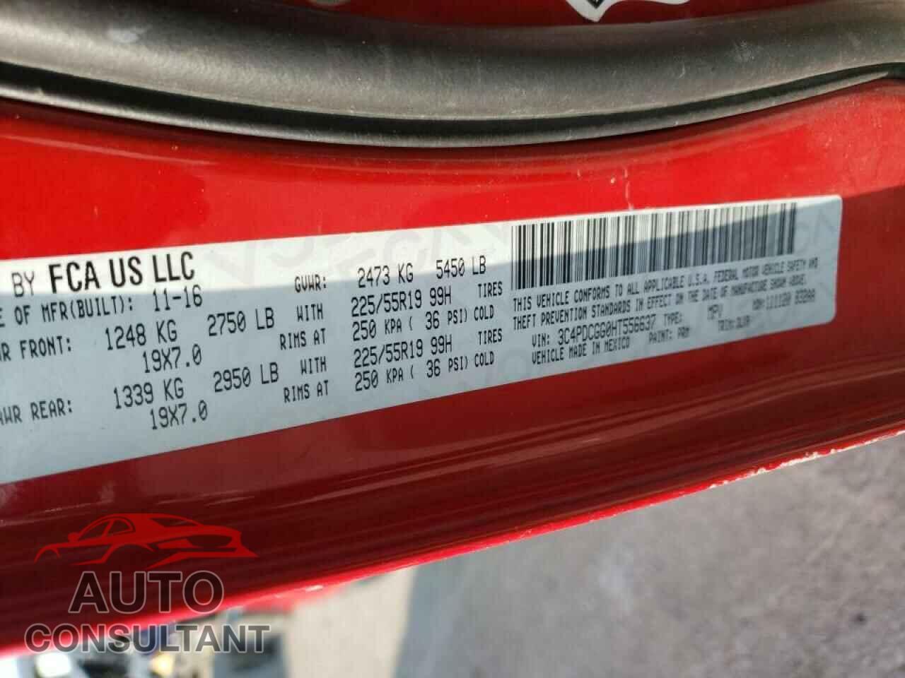 DODGE JOURNEY 2017 - 3C4PDCGG0HT556637