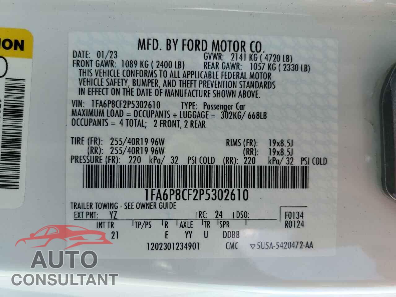FORD MUSTANG 2023 - 1FA6P8CF2P5302610
