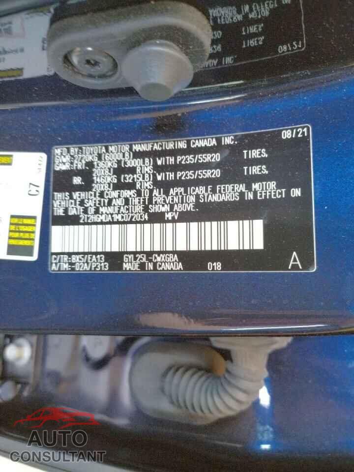 LEXUS RX450 2021 - 2T2HGMDA1MC072034