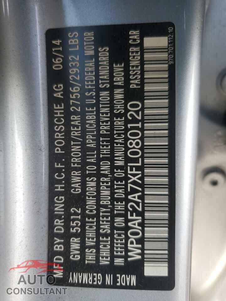 PORSCHE PANAMERA 2015 - WP0AF2A7XFL080120