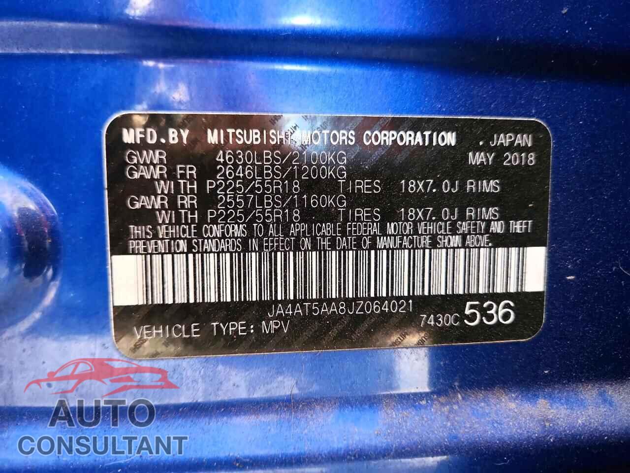 MITSUBISHI ECLIPSE 2018 - JA4AT5AA8JZ064021