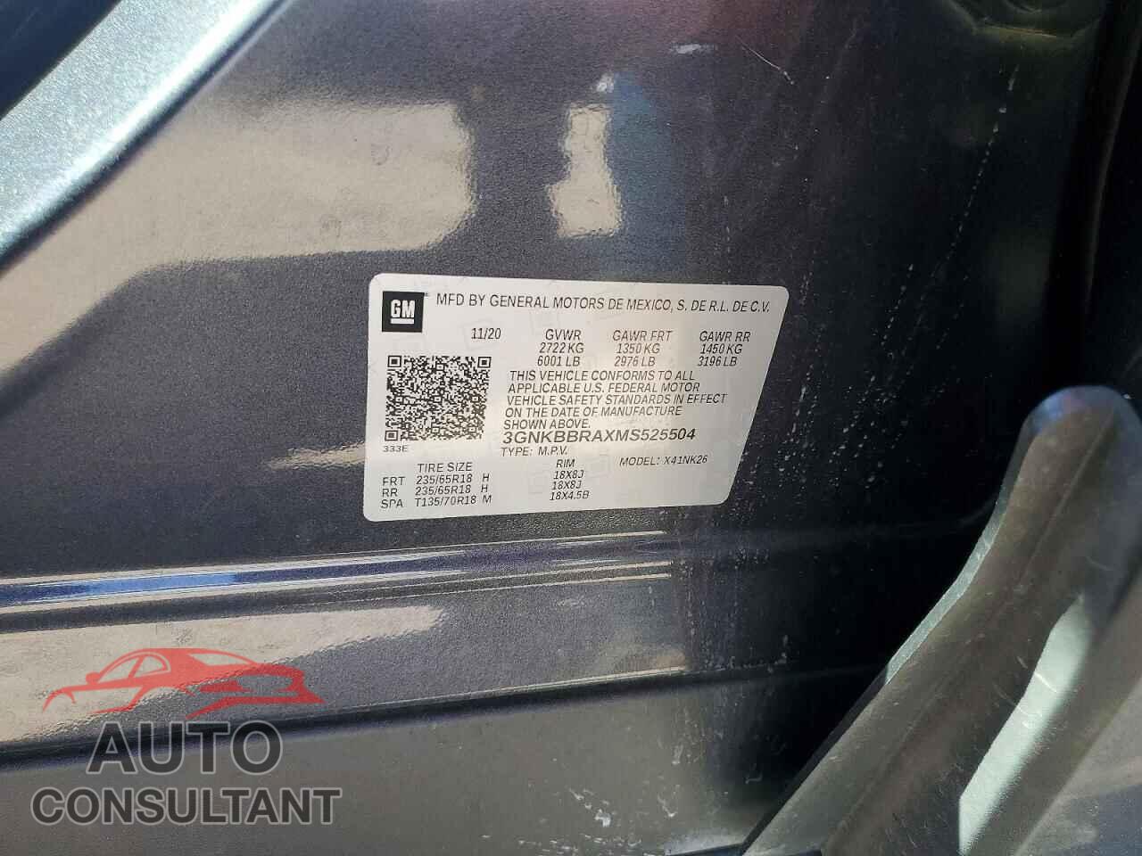 CHEVROLET BLAZER 2021 - 3GNKBBRAXMS525504