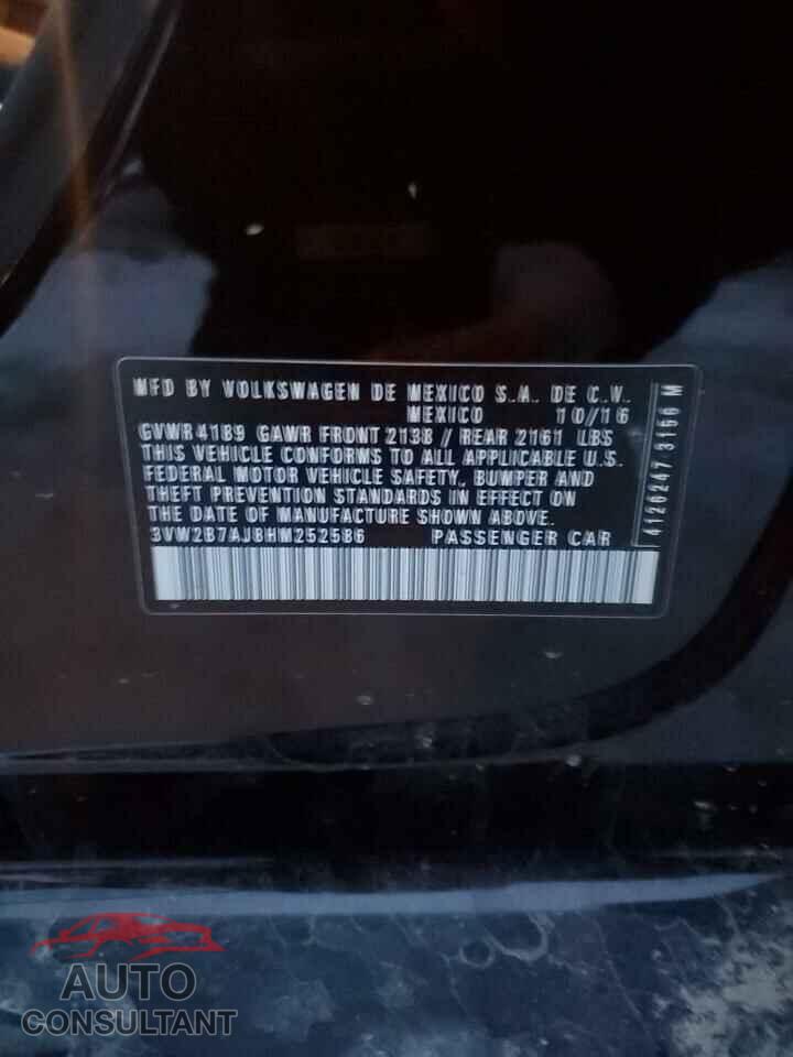 VOLKSWAGEN JETTA 2017 - 3VW2B7AJ8HM252586