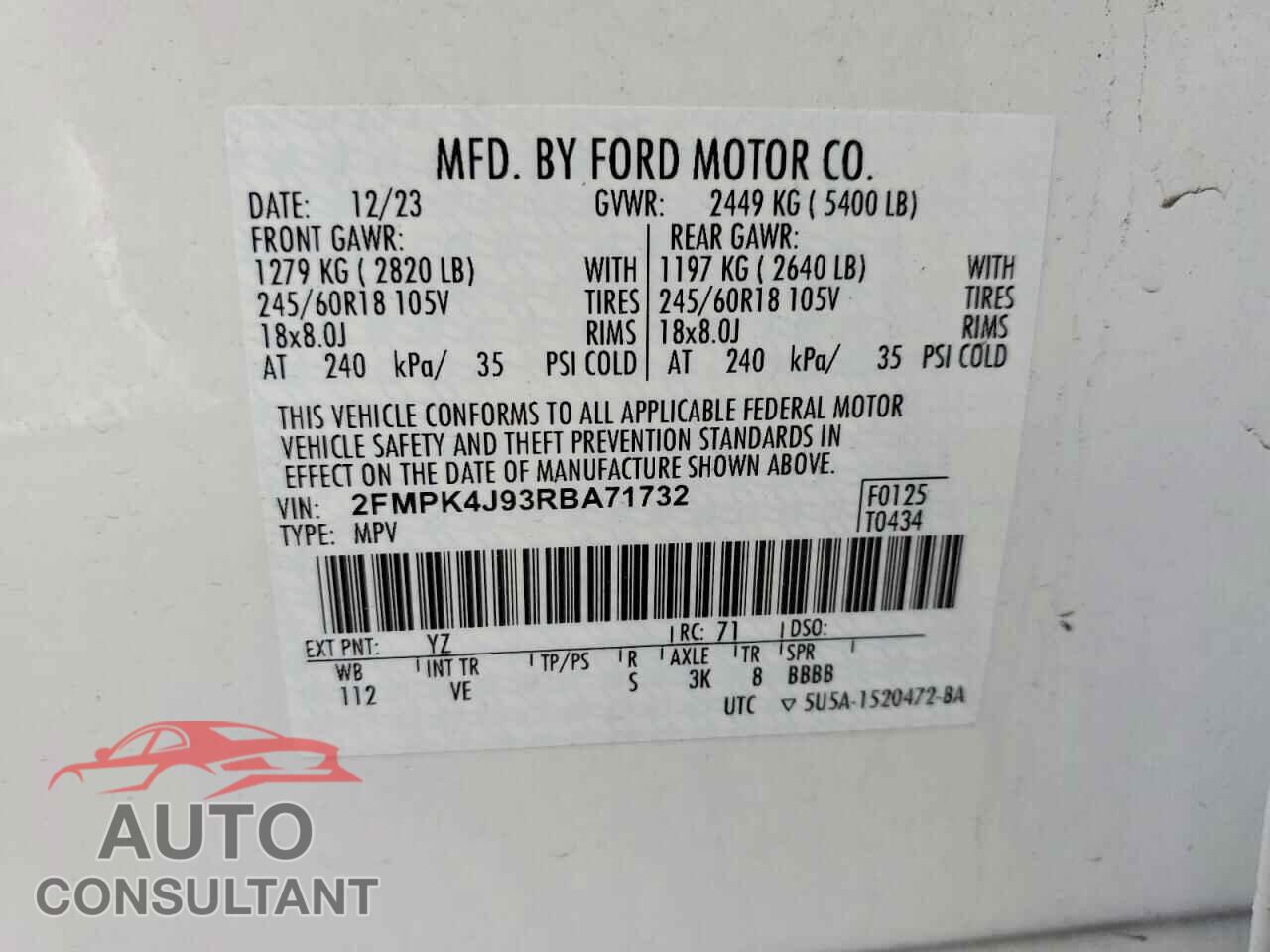 FORD EDGE 2024 - 2FMPK4J93RBA71732
