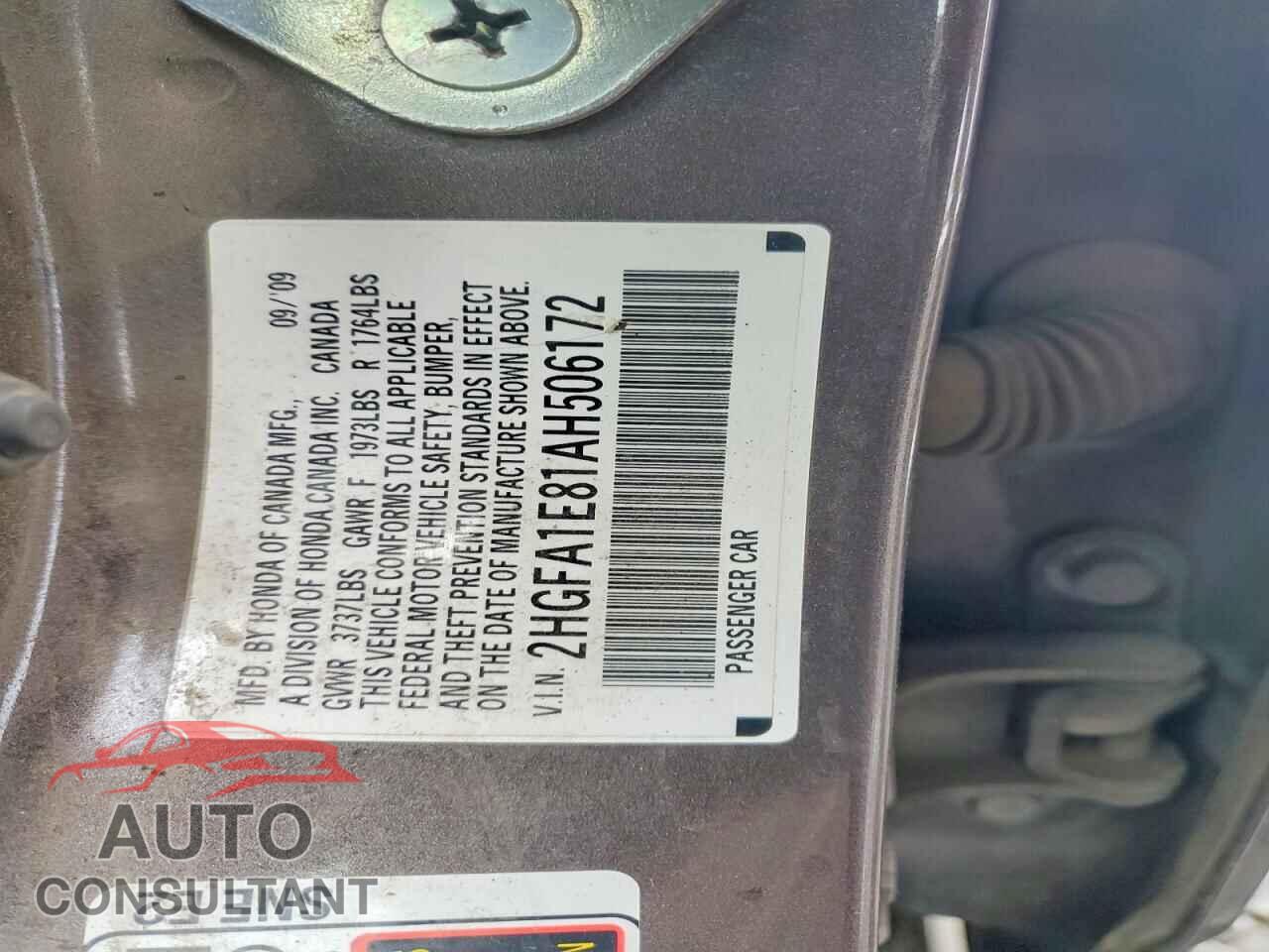HONDA CIVIC 2010 - 2HGFA1E81AH506172