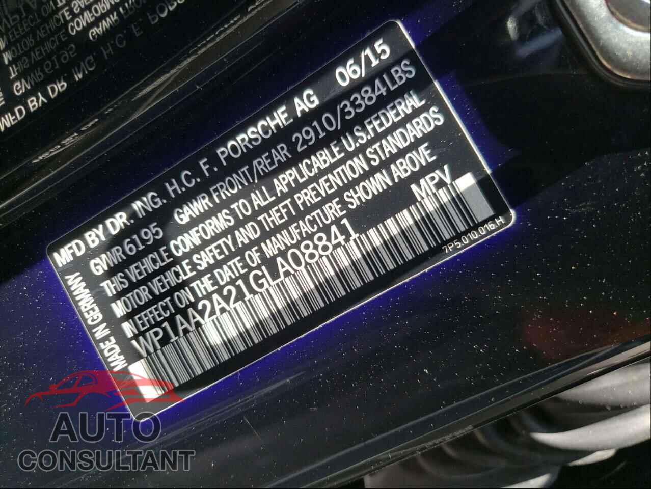 PORSCHE CAYENNE 2016 - WP1AA2A21GLA08841