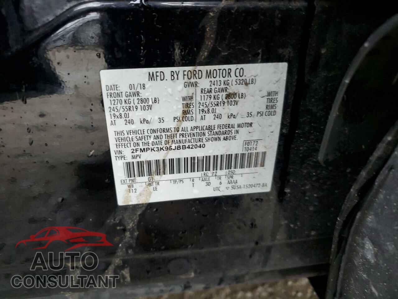 FORD EDGE 2018 - 2FMPK3K95JBB42040