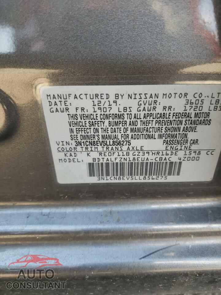 NISSAN VERSA 2020 - 3N1CN8EV5LL856275