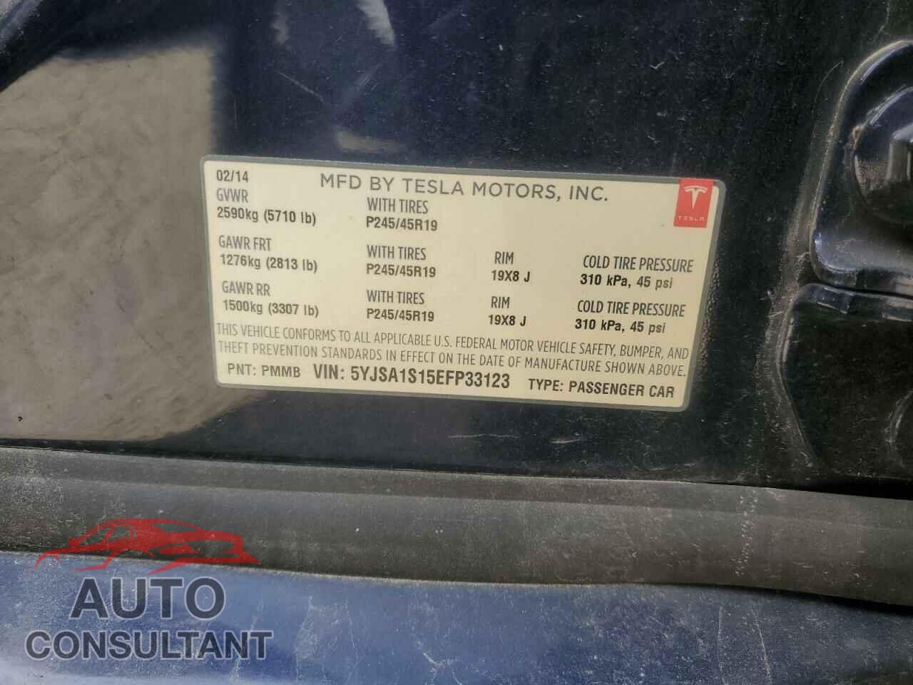 TESLA MODEL S 2014 - 5YJSA1S15EFP33123