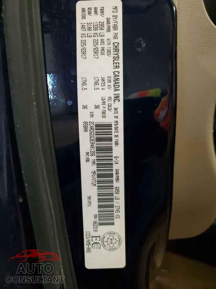 DODGE CARAVAN 2014 - 2C4RDGDG3ER401356