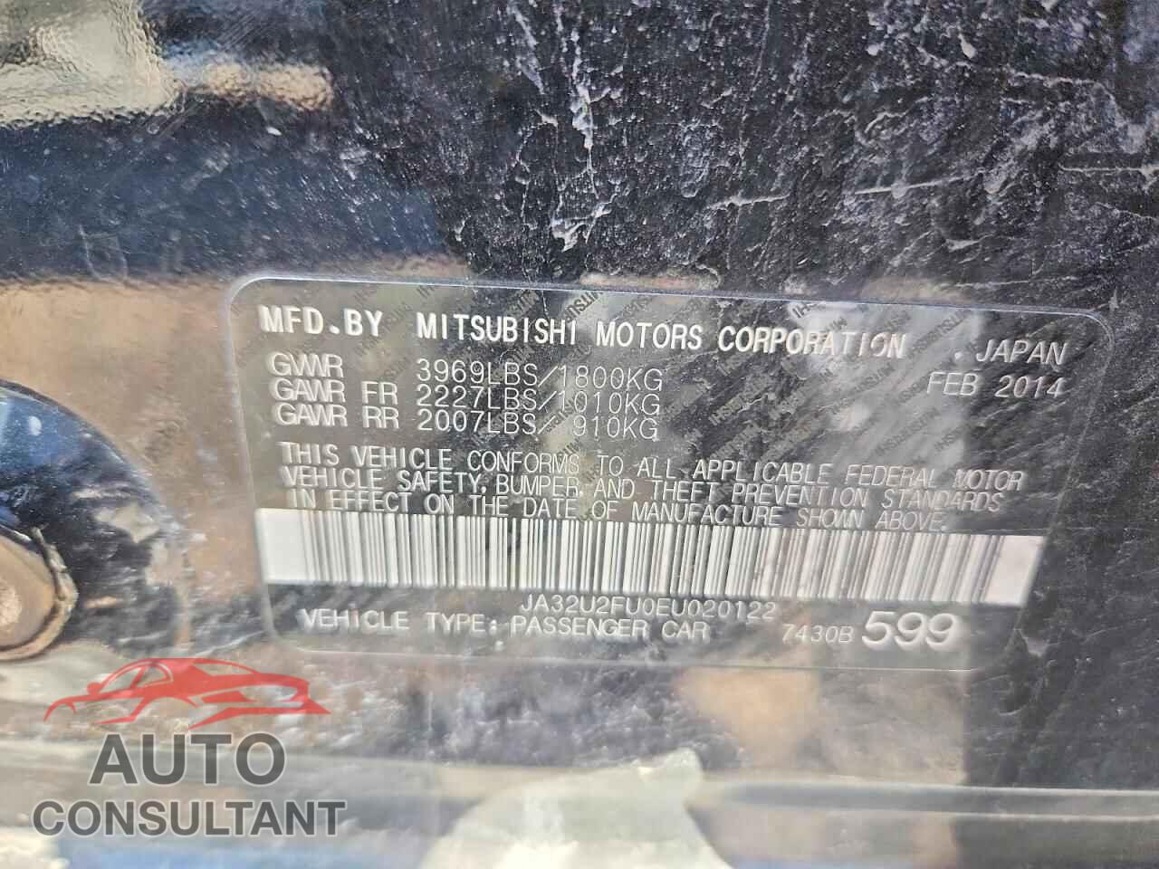 MITSUBISHI LANCER 2014 - JA32U2FU0EU020122
