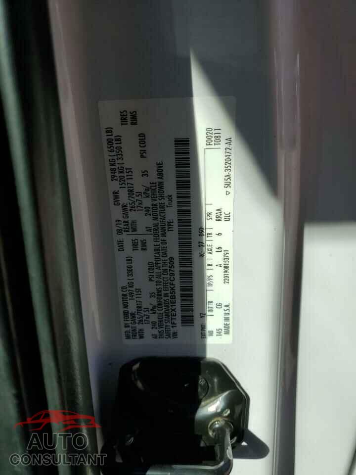 FORD F-150 2019 - 1FTEX1EB5KFC97509