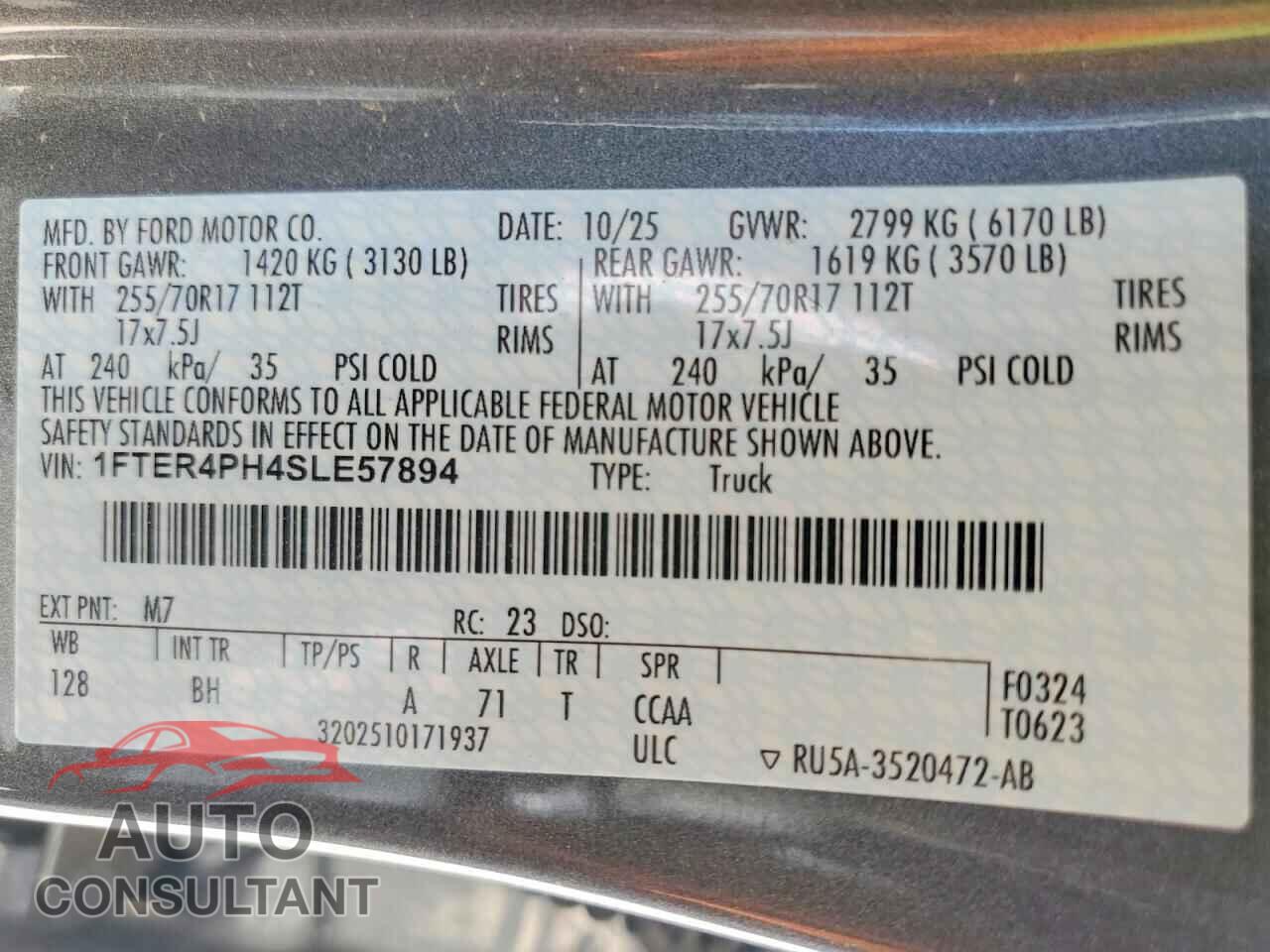 FORD RANGER 2025 - 1FTER4PH4SLE57894