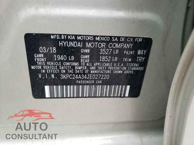 HYUNDAI ACCENT 2018 - 3KPC24A34JE027220