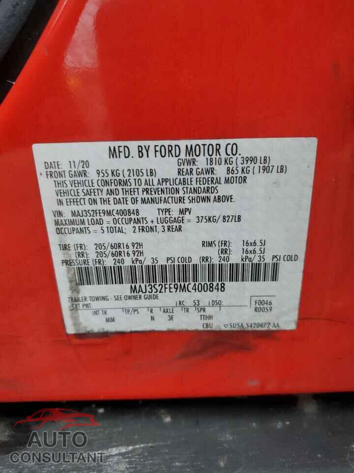 FORD ECOSPORT 2021 - MAJ3S2FE9MC400848