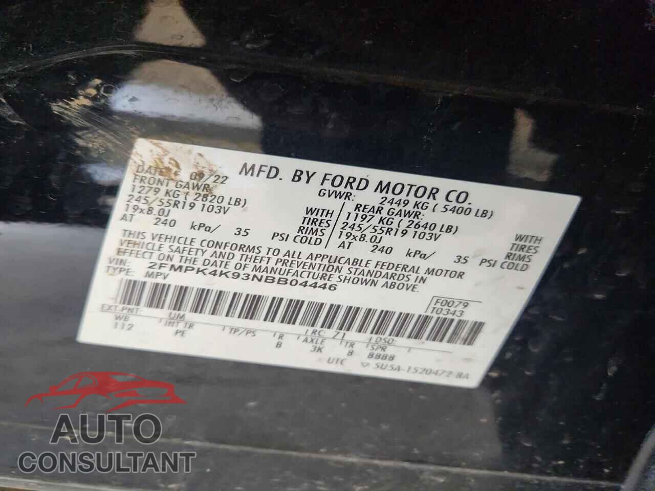 FORD EDGE 2022 - 2FMPK4K93NBB04446