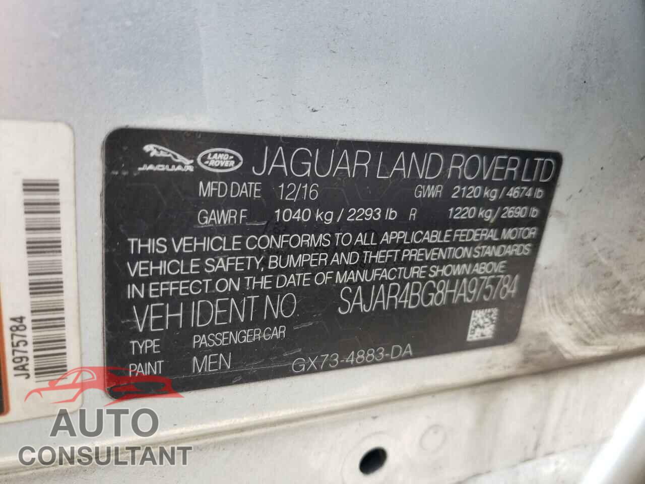 JAGUAR XE 2017 - SAJAR4BG8HA975784
