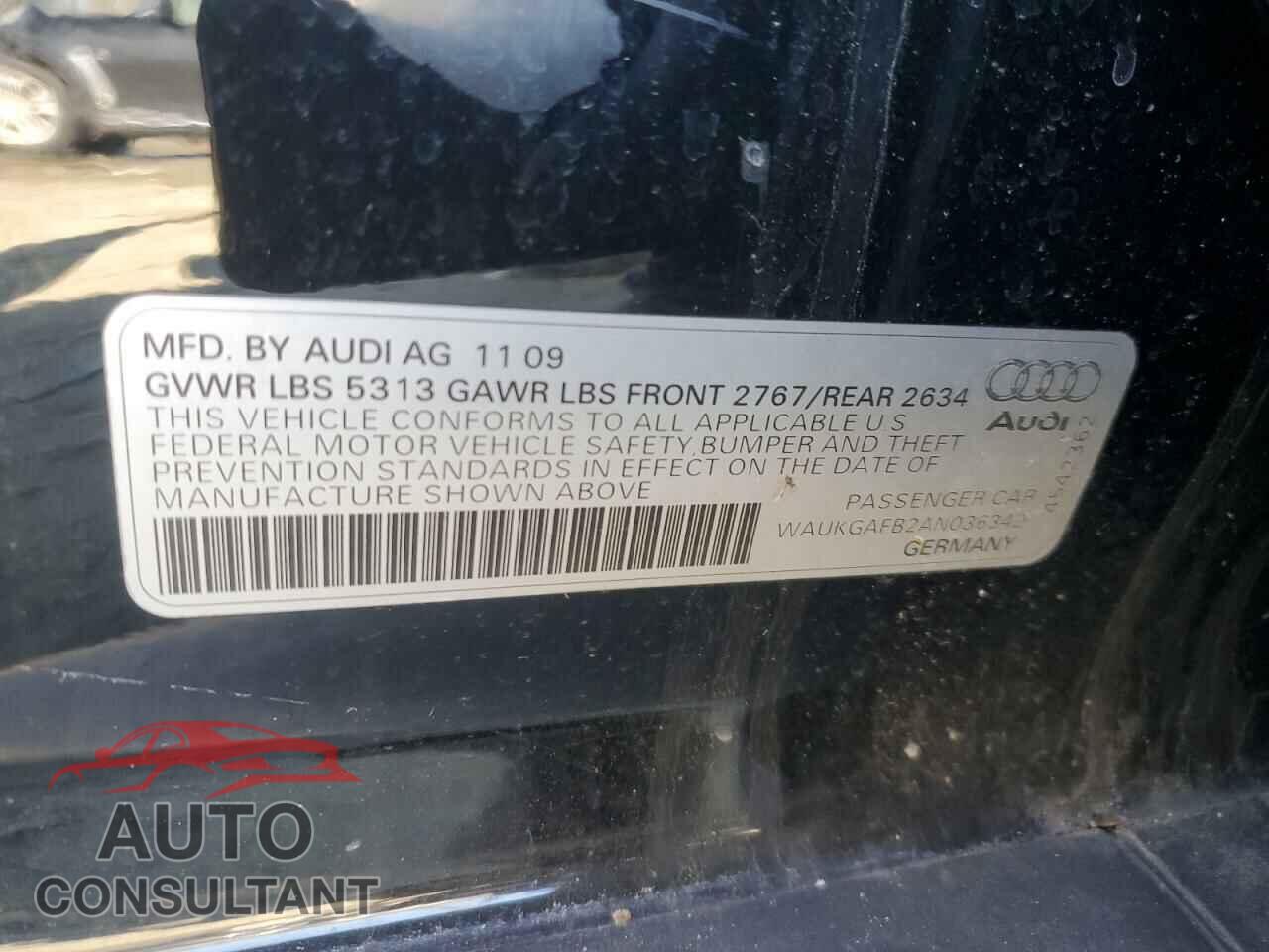 AUDI A6 2010 - WAUKGAFB2AN036342