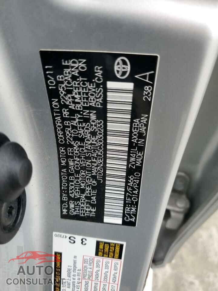 TOYOTA PRIUS 2012 - JTDZN3EU5C3030233