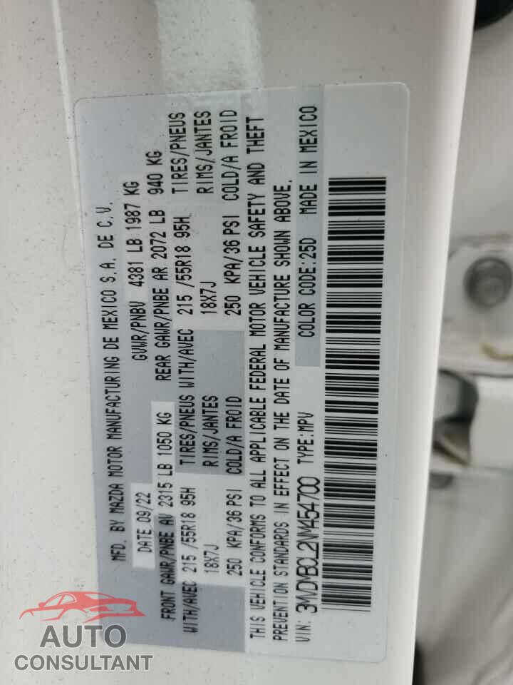 MAZDA CX30 2022 - 3MVDMBCL2NM454700
