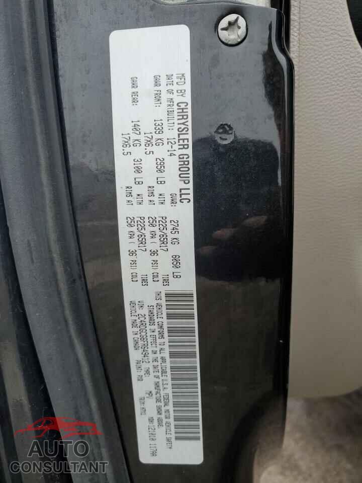 DODGE CARAVAN 2015 - 2C4RDGCG6FR649412
