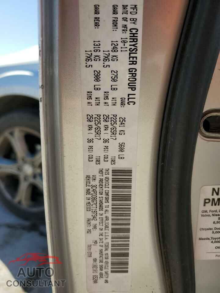 DODGE JOURNEY 2012 - 3C4PDDBG7CT197342