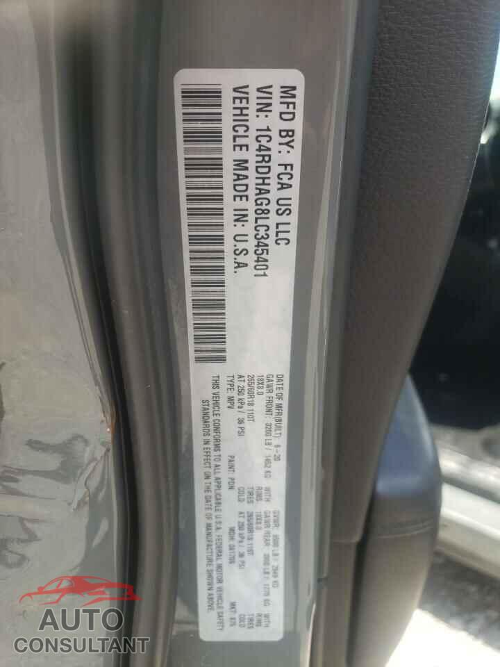 DODGE DURANGO 2020 - 1C4RDHAG8LC345401